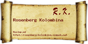Rosenberg Kolombina névjegykártya